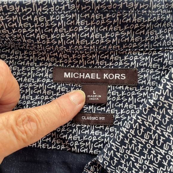 Michael Kors Black and White Casual Button Down Shirt - Picture 4 of 4